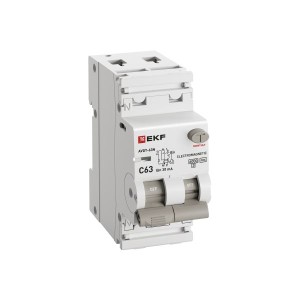 Дифавтомат АВДТ-63N 1P+N 63А (C) 30мА (A) эл-мех 6кА PROXIMA EKF