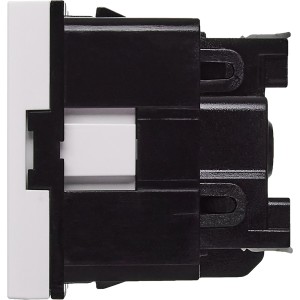 Розетка с заземляющим контактом защитной шторкой и безвинтовым зажимом (2 модуля) белая