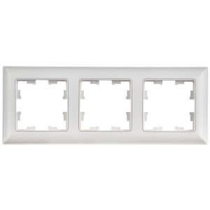 BRITE Рамка 3-местная РУ-3-БрАБ арктический белый/белый IEK