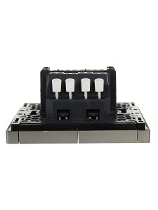 FORTE&PIANO Выключатель 2-клавишный проходной с индикацией 10А FP508 сталь IEK