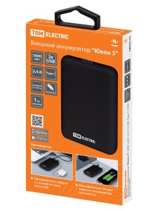 Внешний аккумулятор "Юкон 5", 5000 mAh, 2.4 А, 2 USB, Type-C, TDM
