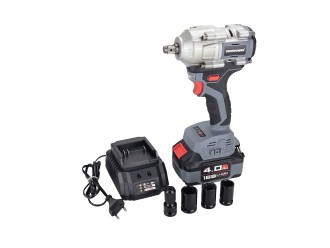 Аккумуляторный гайковерт бесщеточный ударный E0185 ProfiPower T-500N (Li-ion-1шт, 4.0Ач, 500Нм, ударная головка 17/19/21мм, З/У, в кейсе)