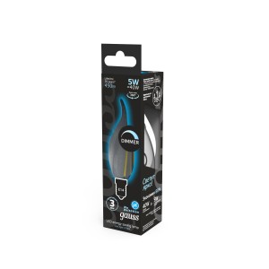 Лампа Gauss Filament Свеча на ветру 5W 450lm 4100К Е14 диммируемая LED