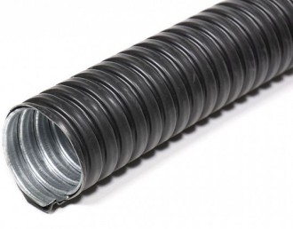 Металлорукав в ПВХ изоляции Р3-ЦП нг 16 (20 м/уп.) чёрный DIY ГОФРОМАТИК