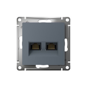 ATLASDESIGN РОЗЕТКА двойная компьютерная RJ45+RJ45 кат. 5e, механизм, ГРИФЕЛЬ