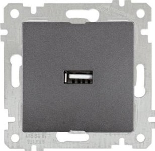 Rita - Розетка 1xUSB Type A, дымчатый