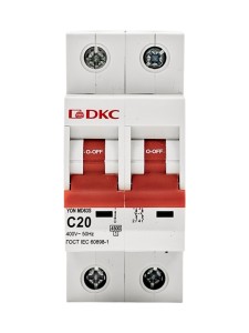 Автоматический выключатель YON max типа MD63S, 4,5кА, 2 полюса, хар-ка C, 20А DKC