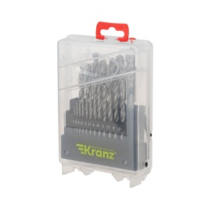 Набор сверл по металлу, 1-10мм (через 0,5мм), HSS 4241, цилиндрический хвостовик, 19 шт. KRANZ