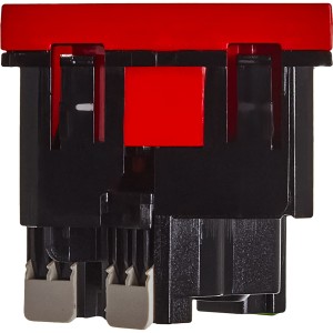 Розетка 45град с заземляющим контактом без защитной шторки и безвинтовым зажимом (2 модуля) красная