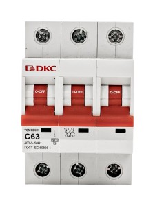 Автоматический выключатель YON max типа MD63N, 6кА, 3 полюса, хар-ка C, 63А DKC