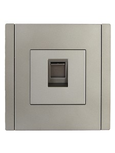 FORTE&PIANO Розетка компьютерная RJ45 кат.6 FP531 сталь IEK