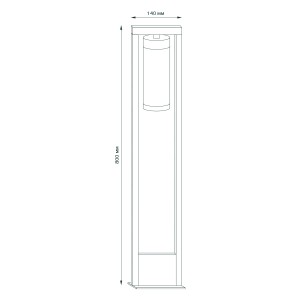 Светильник садово-парковый Gauss Clio столб 1*E27, Max.60W, 142*800мм, 170-240V / 50Hz, IP 54 (1/8)