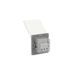 Розетка силовая, 2P+E, с з/ш, с крышкой, IP44, KANT, белая магнолия DKC