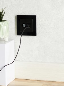 BRITE Розетка двойная TV+RJ45 кат.5E РТВ/РК12-БрЧ черный IEK