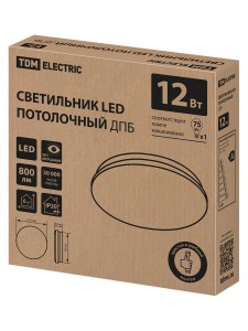 Светильник LED потолочный ДПБ 01, 12 Вт, 6000 К, Классика, TDM