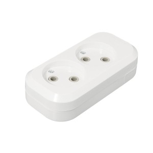 Розеточная колодка GSB-10-2-IP20 Classic, 10А, 2 места, б/з, б/в, IP20