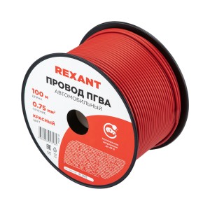 Провод ПГВА 1х0,75мм², красный, бухта 100м REXANT