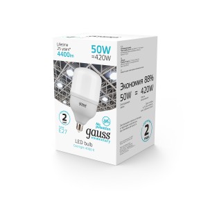 Лампа Gauss Elementary T140 50W 4400lm 4000K E27 LED 1/8