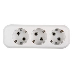 Розеточная колодка GSB-16-3-G-IP20 Classic, 16А, 3 места, c/з, б/в, IP20, 1/50
