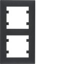 Рамка 2-кратная, вертикальная // Hager - Lumina Intense  (Цвет - Черный)
