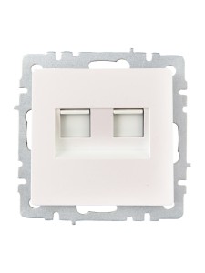 BRITE Розетка компьютерная двойная RJ45 кат.6 РК11-2-БрЖ жемчуг IEK