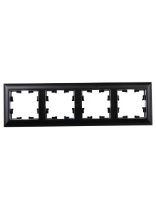 BRITE Рамка 4-местная РУ-4-Бр хром/черный IEK