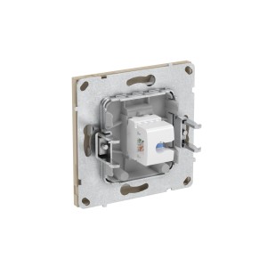 Компьютерная розетка RJ-45 без шторки, кат.5е одинарная, KANT, ванильный марципан DKC
