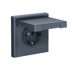 ARTGALLERY РОЗЕТКА с заземл. со шторк. с крышк., 16А, IP20, механизм, быстрозажим. клем., ГРИФЕЛЬ