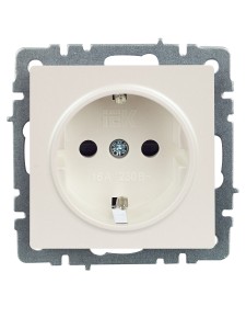 BRITE Розетка 1-местная с заземлением с защитными шторками 16А РС14-1-0-БрЖ жемчуг IEK