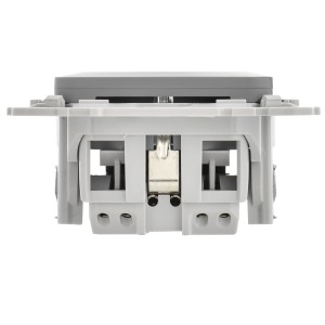 FLITE Розетка с заземлением с защитными шторками безвинтовое крепление 16А РСш11-1-ФлС серый IEK