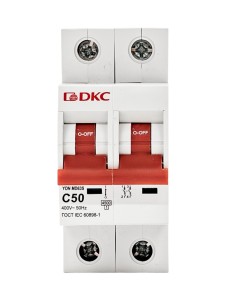 Автоматический выключатель YON max типа MD63S, 4,5кА, 2 полюса, хар-ка C, 50А DKC