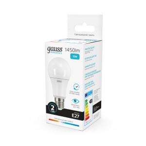 Лампа Gauss Elementary A60 15W 1450lm 4100K E27 LED 1/10/50
