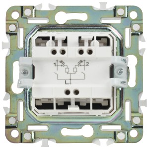 SKANDY Выключатель 2-клавишный проходной с индикацией 10А SK-V10Bl черный IEK