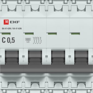 Автоматический выключатель 4P 0,5А (C) 6кА ВА 47-63N EKF PROxima