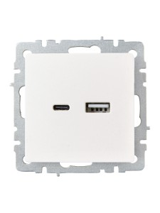 BRITE Розетка USB A+C 18Вт РЮ11-1-БрЖ жемчуг IEK