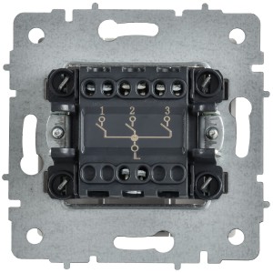 BRITE Выключатель 3-клавишный 10А ВС10-3-0-БрАБ арктический белый IEK