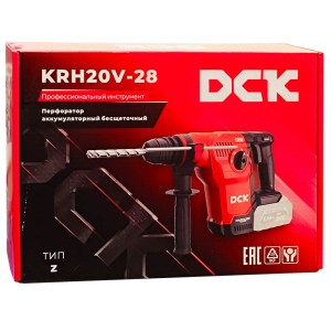 Перфоратор SDS-Plus аккумуляторный KRH20V-28 (18V / без АКБ и ЗУ / 3.6Дж / 28 мм / BL / Коробка), DCK
