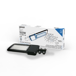 Светильник Уличный Gauss LED Qplus IP65 455*180*49 100W 12000lm 5000K 120-260V КСС Ш 1/4