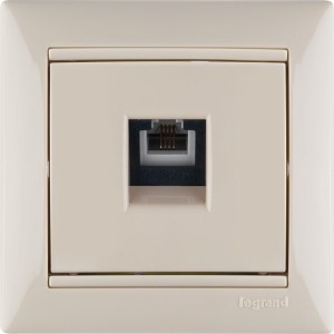 VALENA Розетка телефонная RJ11 слоновая кость