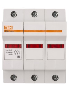 Держатель плавких вставок ДПВ2 14х51 3П TDM