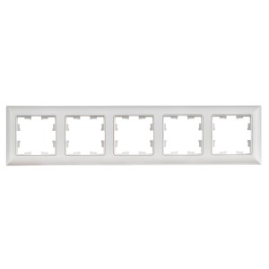 BRITE Рамка 5-местная РУ-5-БрАБ арктический белый/белый IEK