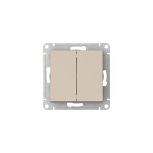ATLASDESIGN 2-клавишный ПЕРЕКЛЮЧАТЕЛЬ, сх.6+6, 10АХ, мех., быстрозажим. клем., ПЕСОЧНЫЙ