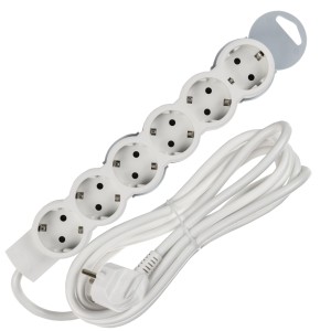 STANDARD Удлинитель У06 6 мест 2P+PE 3м 3х1,5мм2 16А белый IEK