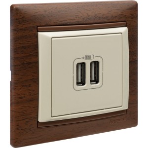 VALENA Розетка USB A+A 15Вт слоновая кость