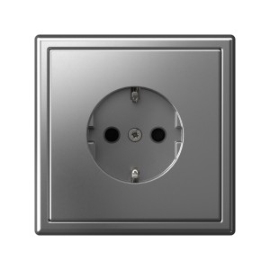 ARTGALLERY РОЗЕТКА с заземлением со шторками, 16А, механизм, быстрозажим. клем., СТАЛЬ