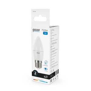 Лампа Gauss Elementary Свеча 10W 750lm 6500K E27 LED 1/10/100