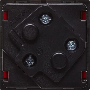 Розетка 45град с заземляющим контактом без защитной шторки и винтовым зажимом (2 модуля) красная