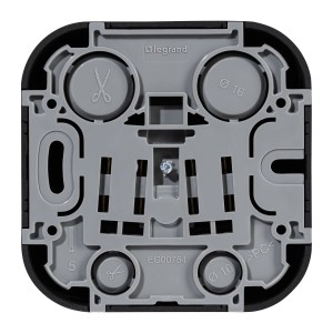 QUTEO Розетка 1-местная для открытой установки с заземлением с защитными шторками 16Ачёрный матовый