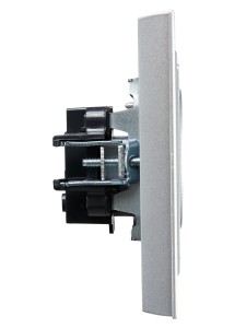 BRITE Розетка 1-местная без заземления без защитных шторок 10А РС10-1-0-БрА алюминий IEK
