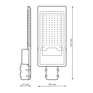 Светильник Уличный Gauss LED Avenue G2 IP65 420*160*57 100W 10000lm 3000K 190-250V КСС Ш 1/10
